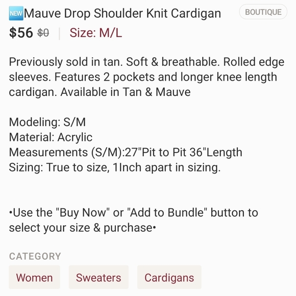 ❌SOLD❌Reposh Ekattire Drop Shoulder knit Cardigan - Picture 4 of 4